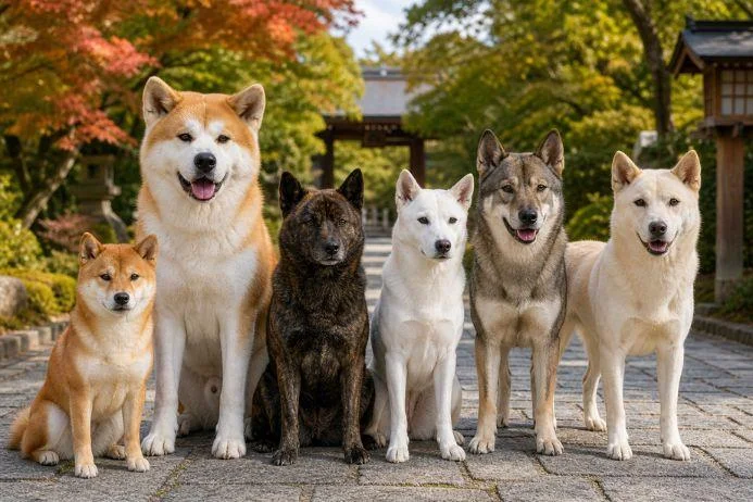 Asian dog breeds including Shiba Inu and Akita